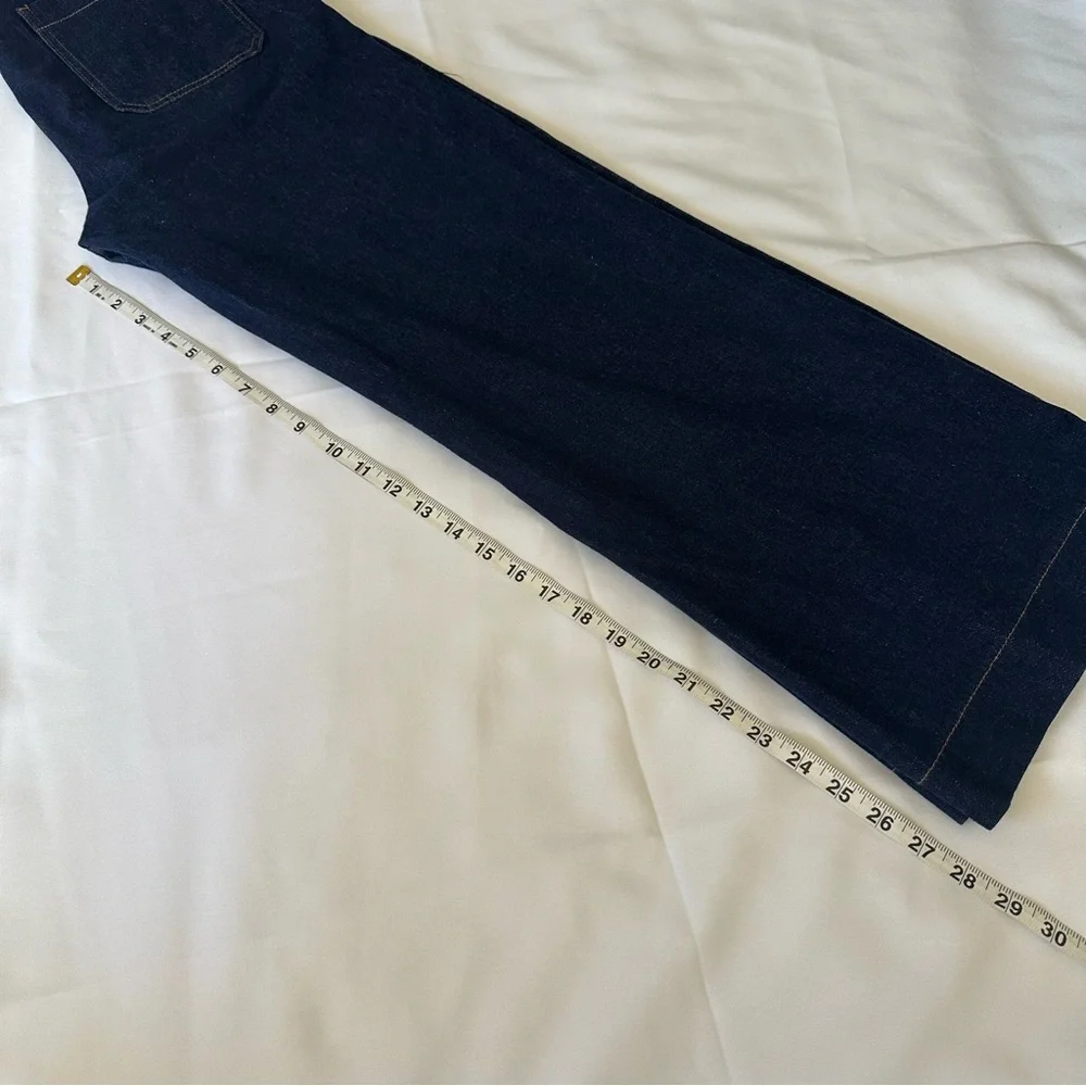 Denim SailorJeans Blue Flare Wide Leg with Gold Buttons Size Large 99% COTTON - Picture 9 of 16